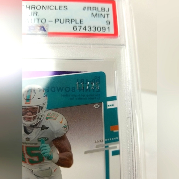 2020 Panini Chronicles Clearly Donruss Lynn Bowden Jr. RC Auto Purple /25 PSA 9 - Picture 3 of 3